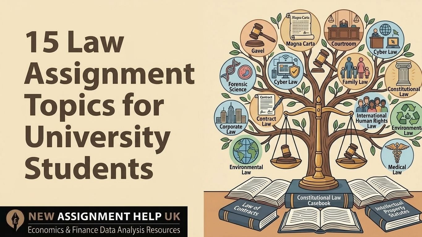 15 UK law assignment topics for university students.
